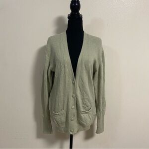 Lord & Taylor Cardigan Women’s Size Large Sage Green Cashmere Cardigan Sweater